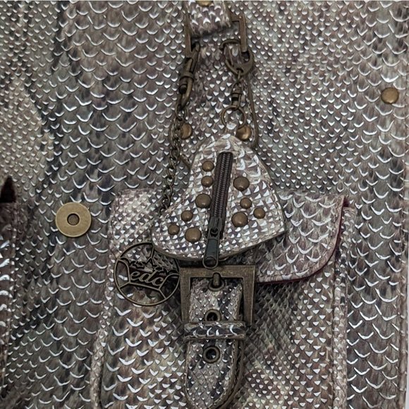 Vintage Snake Skin Pattern Top Handle Bag - Picture 6 of 7